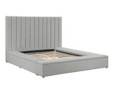 France Gray Velvet King Storage Platform Bed