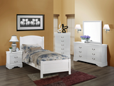 Helene White Twin Panel Bed
