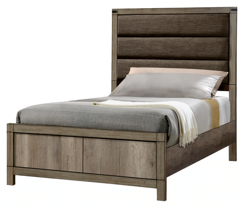 Matteo Melamine Twin Upholstered Panel Bed