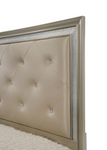 Lila Champagne Full Upholstered Panel Bed