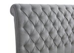 Kate Gray Upholstered King Sleigh Platform Bed