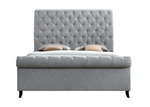 Kate Gray Upholstered King Sleigh Platform Bed