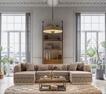 Jester Cream Velvet Double Chaise Sectional