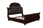 Stanley Cherry Brown King Upholstered Sleigh Bed