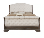 Sheffield Antique Gray King Upholstered Sleigh Bed
