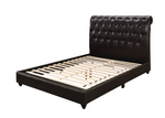 Jannie Brown PU Leather King Upholstered Platform Bed