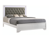 Lyssa Frost King LED Upholstered Panel Bed