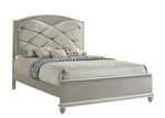 Valiant Champagne Silver King Upholstered Panel Bed