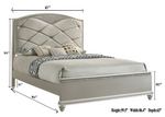 Valiant Champagne Silver King Upholstered Panel Bed