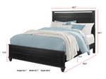 Gaston Black Queen Panel Bed