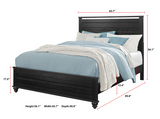 Gaston Black Queen Panel Bed