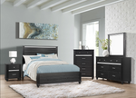 Gaston Black Queen Panel Bed