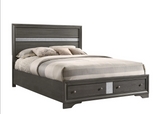 Regata Gray/Silver Queen Storage Platform Bed