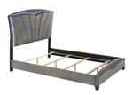 Frampton Gray Queen LED Upholstered Platform Bed