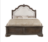 Sheffield Antique Gray Queen Upholstered Panel Bed