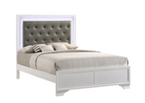 Lyssa Frost Queen LED Upholstered Panel Bed