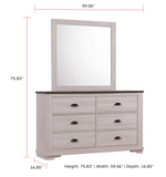 Coralee Chalk/Gray Dresser
