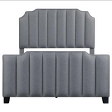 Fiona Upholstered Panel Queen Bed Light Grey