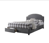 Niland Eastern King 2-drawer Upholstered Storage Bed Charcoal