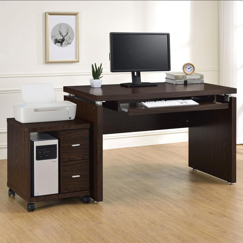 Russell Computer Desk with Keyboard Tray Medium Oak