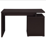 Irving 2-drawer Office Desk with Cabinet Cappuccino