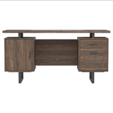 Lawtey Floating Top Office Desk Aged Walnut