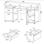 Yvette L-shape Office Desk White