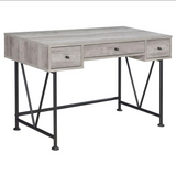 Analiese 3-drawer Writing Desk Grey Driftwood and Black