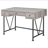 Analiese 3-drawer Writing Desk Grey Driftwood and Black