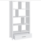 Dylan Rectangular White 8-shelf Bookcase