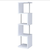 Baxter 4-shelf Bookcase White and Chrome