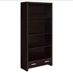 Skylar 5-shelf Bookcase with Storage Drawer Cappuccino