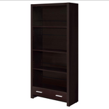 Skylar 5-shelf Bookcase with Storage Drawer Cappuccino