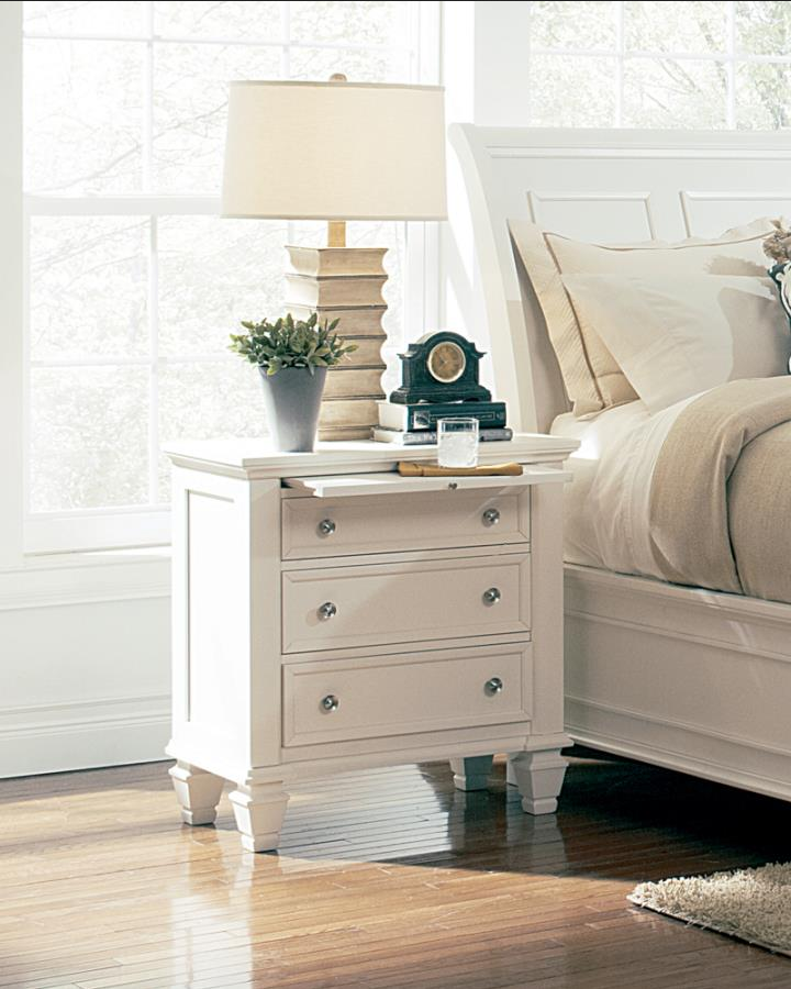 Sandy Beach 3-drawer Nightstand White - Olivia Furniture