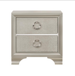 Salford 2-drawer Nightstand Metallic Sterling