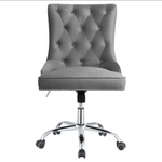 Tufted Back Office Chair Grey and Chrome