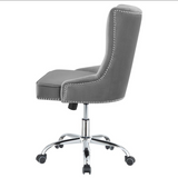 Tufted Back Office Chair Grey and Chrome