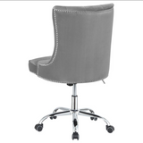 Tufted Back Office Chair Grey and Chrome