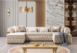 Jester Ivory Velvet Double Chaise Sectional
