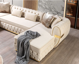 Jester Ivory Velvet Double Chaise Sectional