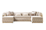 Jester Ivory Velvet Double Chaise Sectional