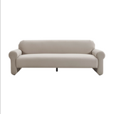 Keelee Taupe 84" Velvet Sofa