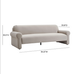 Keelee Taupe 84" Velvet Sofa