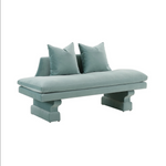Hyde Frost Blue Velvet Pedestal Sofa