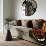 Abreeyah Beige Velvet Sofa