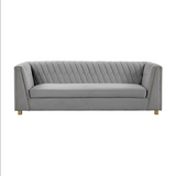 Wafa Light Grey Velvet Sofa