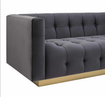 Roma Grey Velvet Sofa