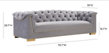 Farah Grey Velvet Sofa