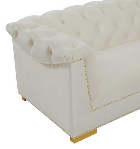 Farah cream velvet sofa sale