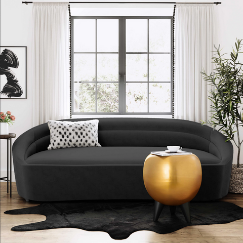 Ellison Black Velvet Sofa